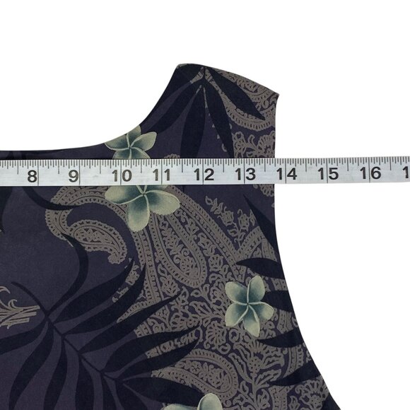 Hilo Hattie Hawaii Maxi Dress | L | Gray | 100% Silk | Tropical Beach Wedding - Picture 6 of 8